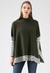 Lie in Olive Fields Maglione a mantella oversize a righe