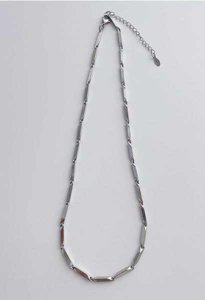 Collana con clavicola in metallo in acciaio inossidabile a forma di bambù