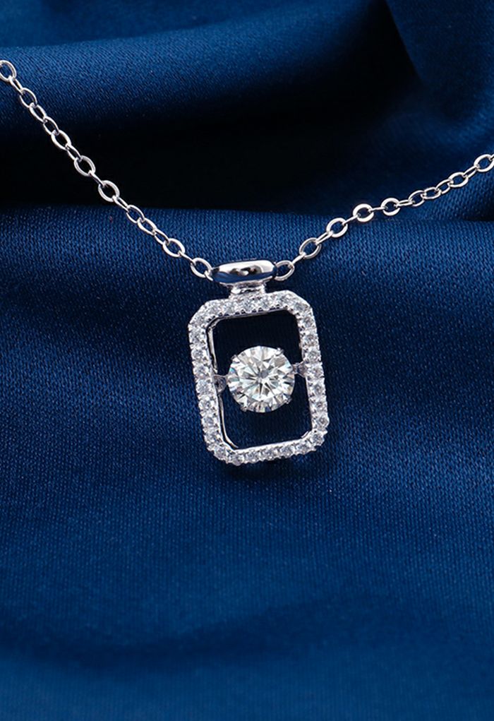 Collana di diamanti Moissanite a forma di rettangolo