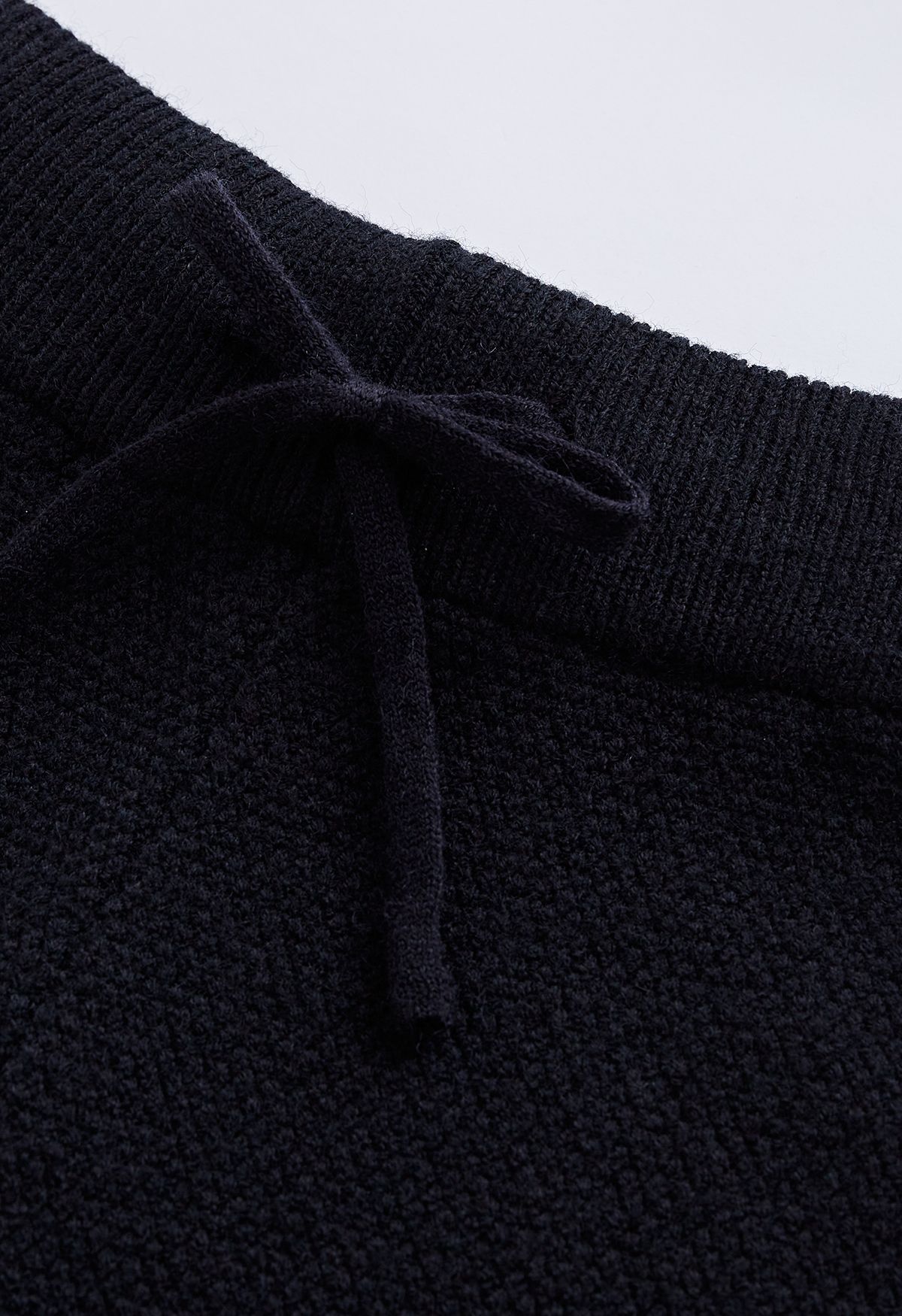 Set di maglione Hi-Lo a maglia waffle e pantaloni a gamba larga in nero