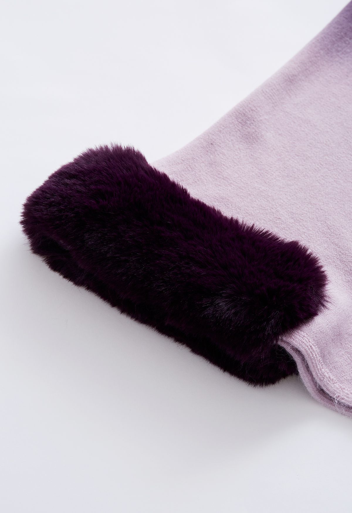 Poncho in maglia Ombre in pelliccia sintetica