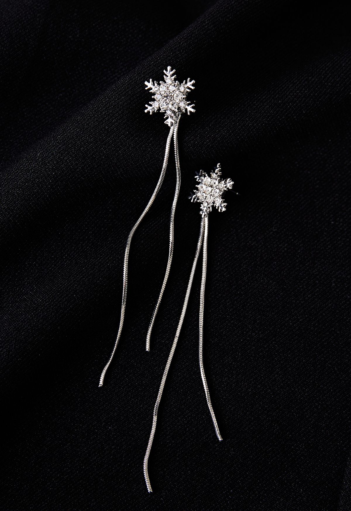 Orecchini pendenti con fiocco di neve di diamanti abbaglianti