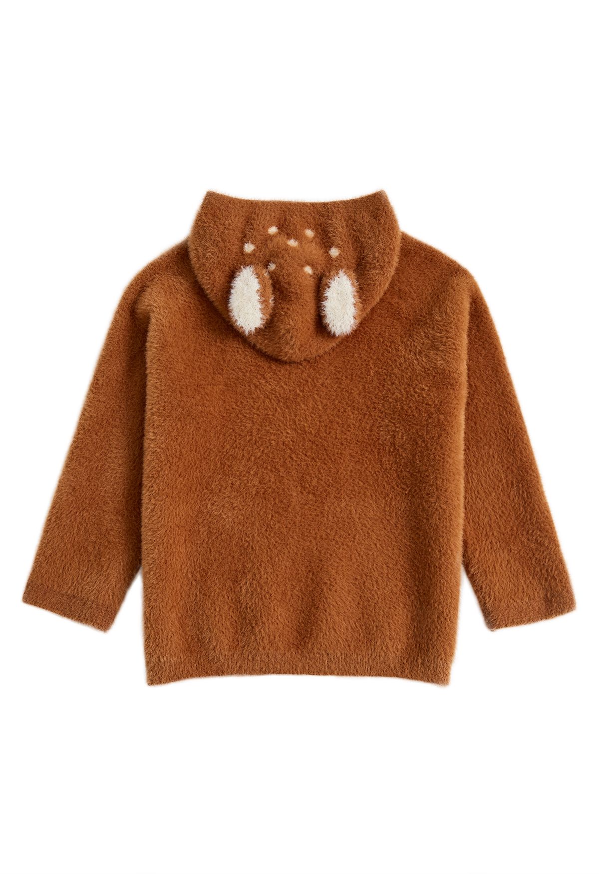 Maglione con cappuccio Sika Deer Fuzzy Knit in caramello per bambini