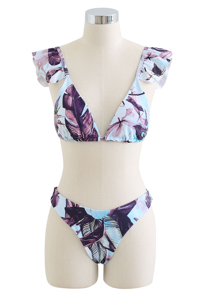 Set copri bikini con cinturino svolazzante Rainforest Vibe in viola