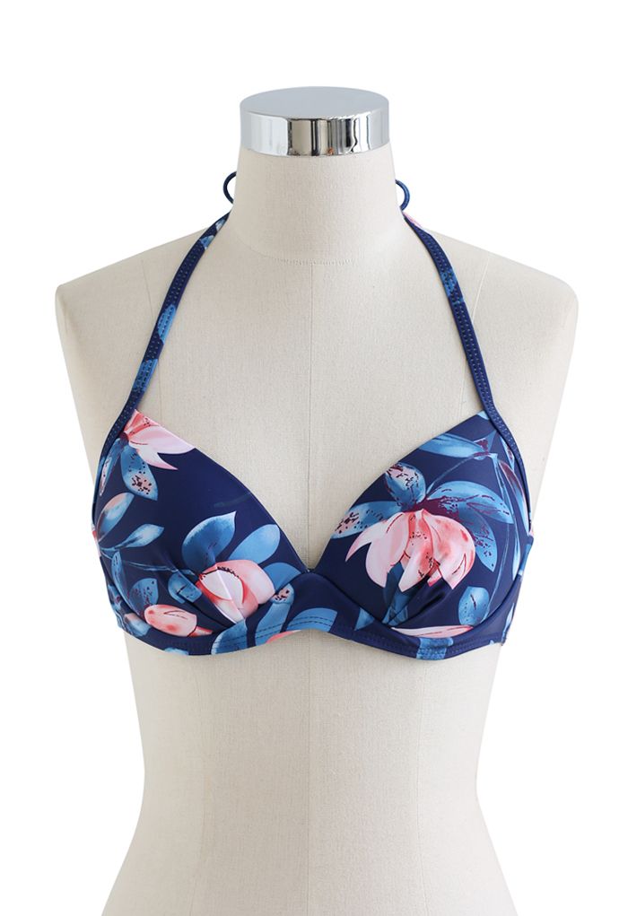 Set bikini a maniche lunghe in due pezzi Magnolia in blu navy