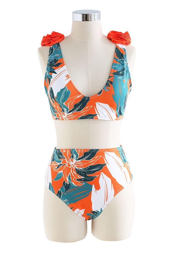 Set bikini floreale Tropical Vibe con sarong