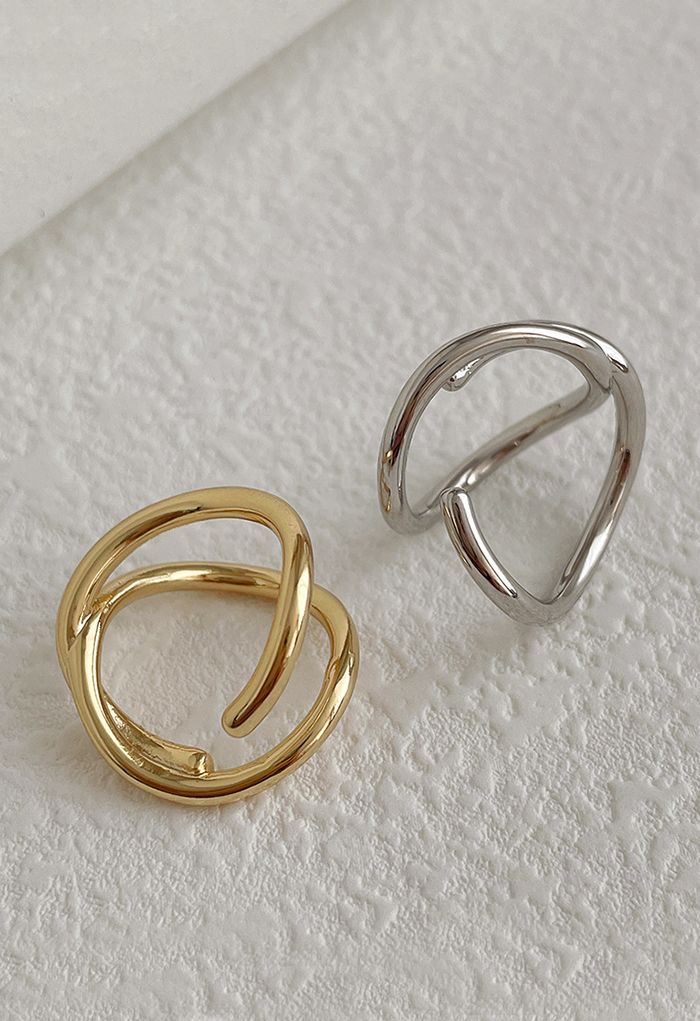 Anello in metallo semplice a doppio strato