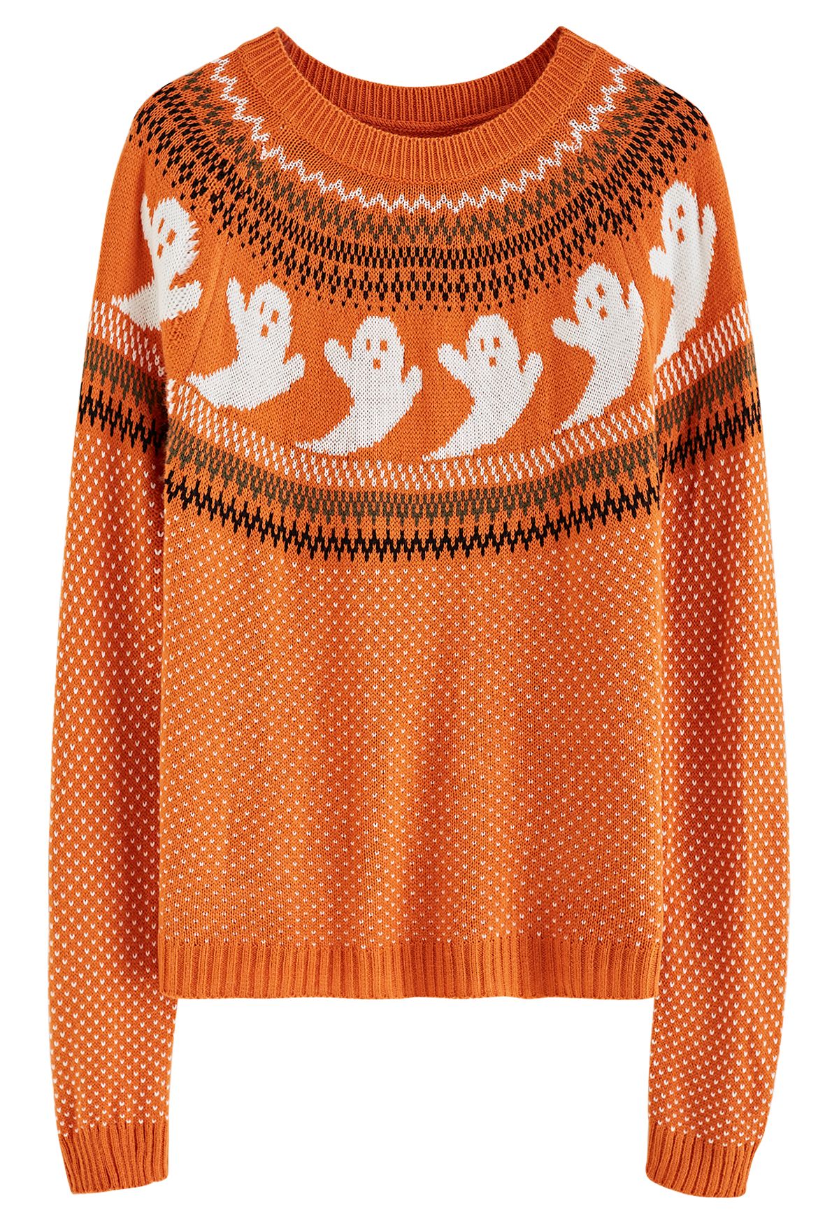 Simpatico maglione a maniche lunghe Ghost in arancione