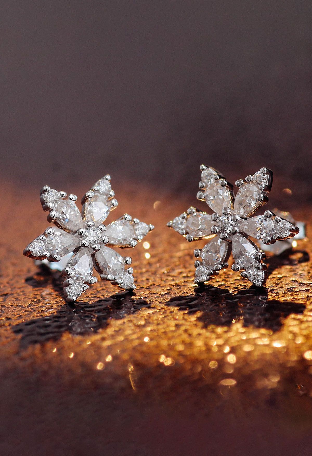 Orecchini con diamante Moissanite pieno di fiocchi di neve