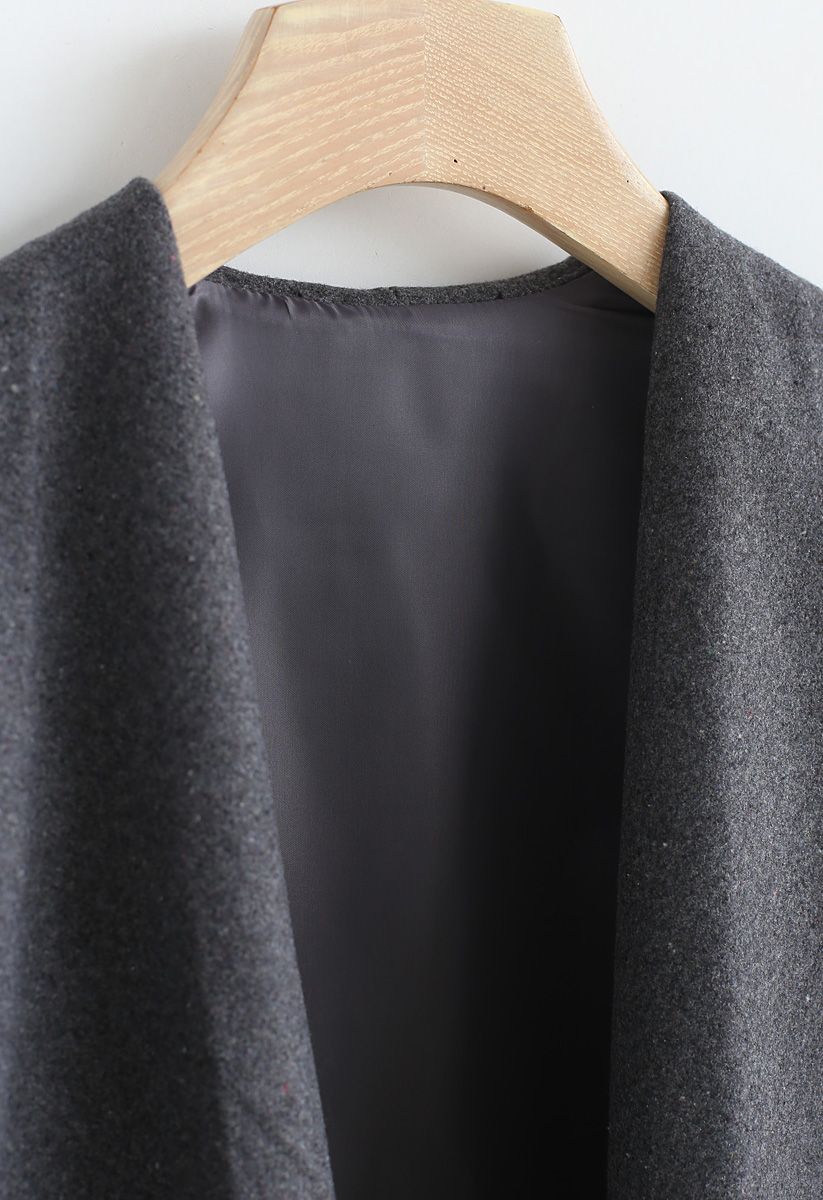Cappotto in misto lana con apertura sul davanti Free Myself in grigio