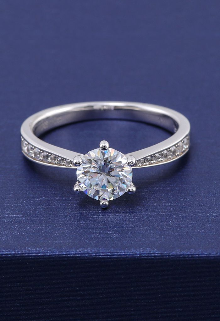 Anello di diamanti moissanite con bordo corona