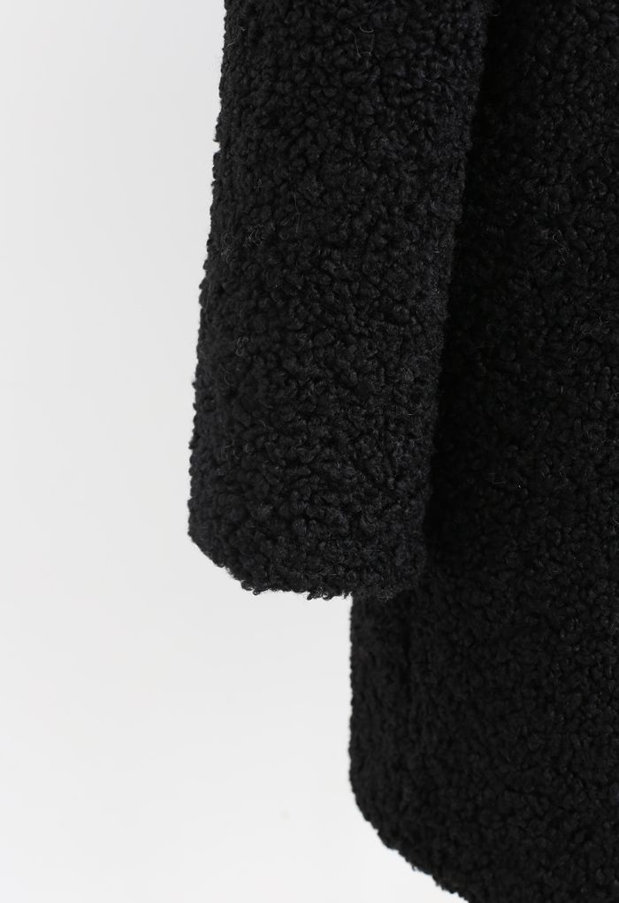 Sensazione di calore Cappotto lungo in pelliccia sintetica in nero