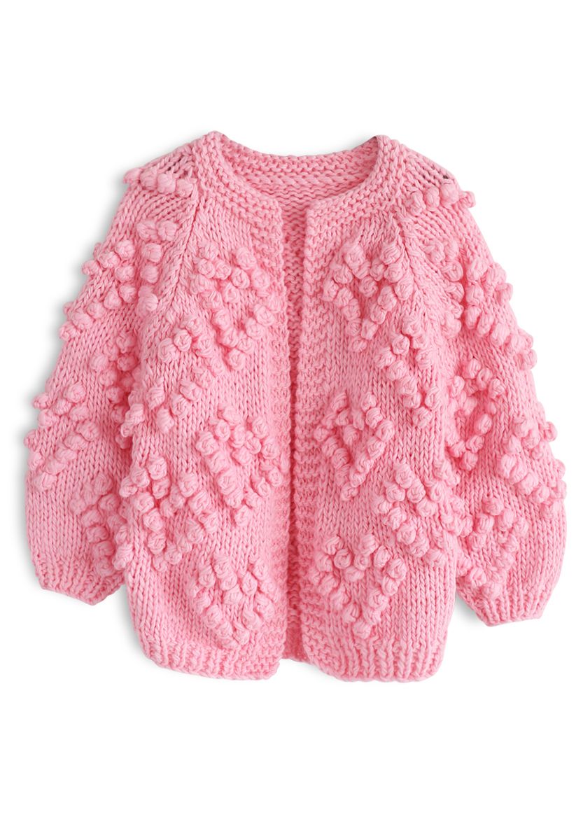 Cardigan a maglia Your Love in rosa per bambini