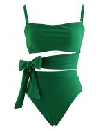 Completo bikini con papillon verde vintage