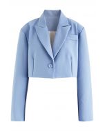 Affascinante blazer corto con revers classico blu